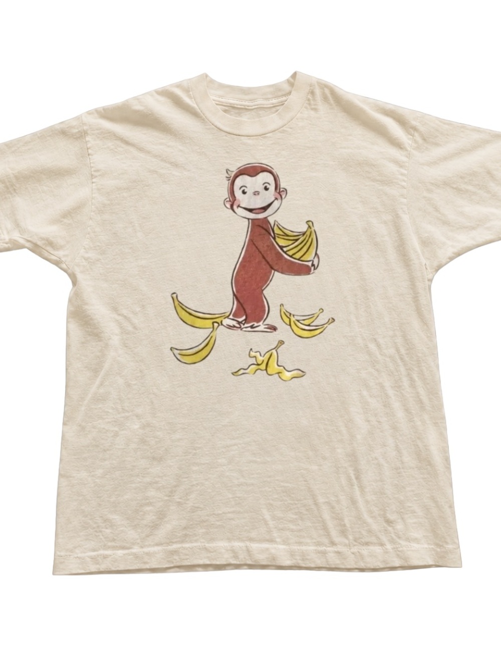 Gildan Off White Graphic Monkey & Banana Short Sleeve Tee